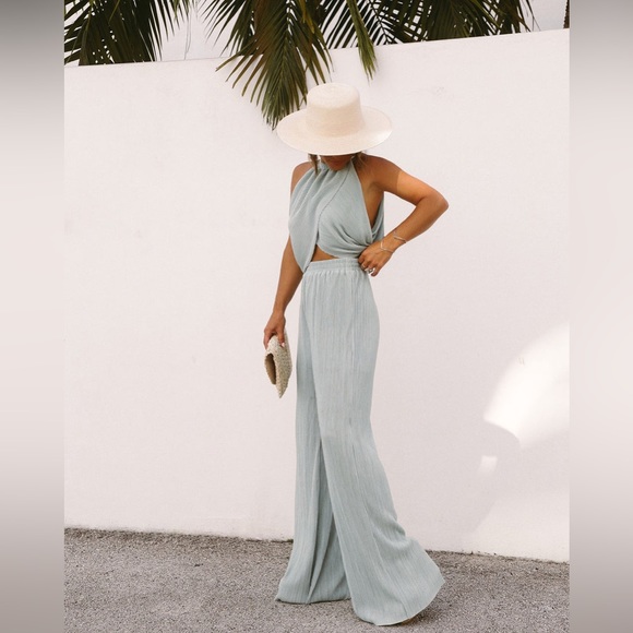Vici Pants - VICI Coconut Shores Plisse Set in Seafoam NWT